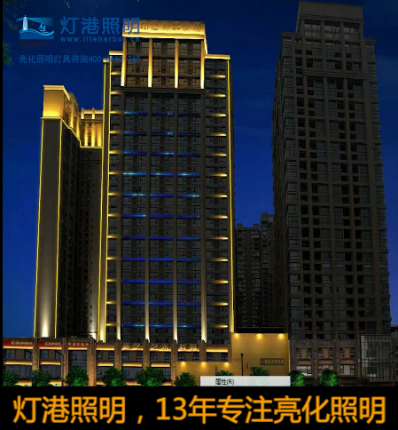 福建户外大功率防水小区外墙桥梁户外防水led线条灯led洗墙灯led投光灯led路灯夜景效果-灯港照明